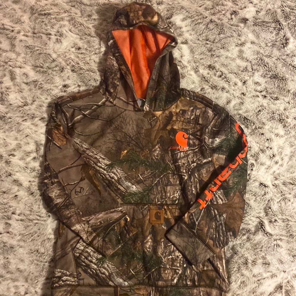 Youth S Carhartt camouflage midweight hoodie